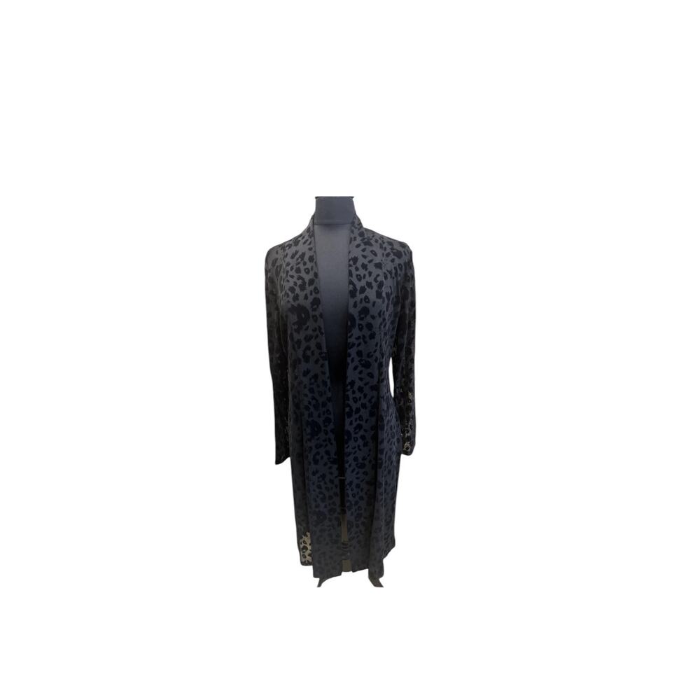 Black Leopard Burnout Mesh Duster Cardigan Dress Cover Whimsigoth Size 4X